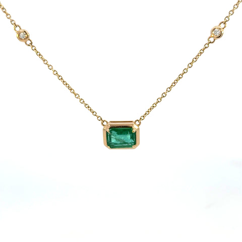 14K Yellow Gold Emerald-Cut Emerald Solitaire