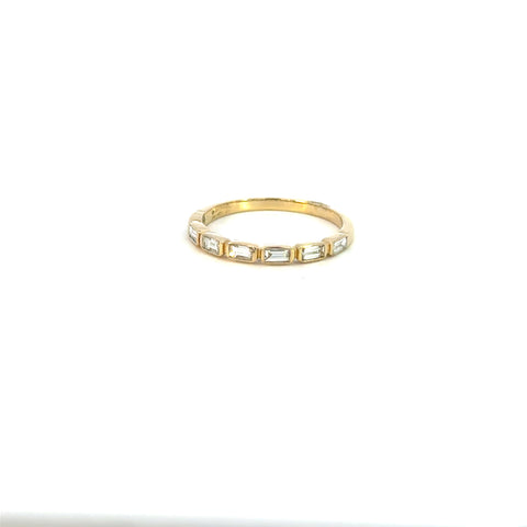 14K Yellow Gold Baguette Diamond Band