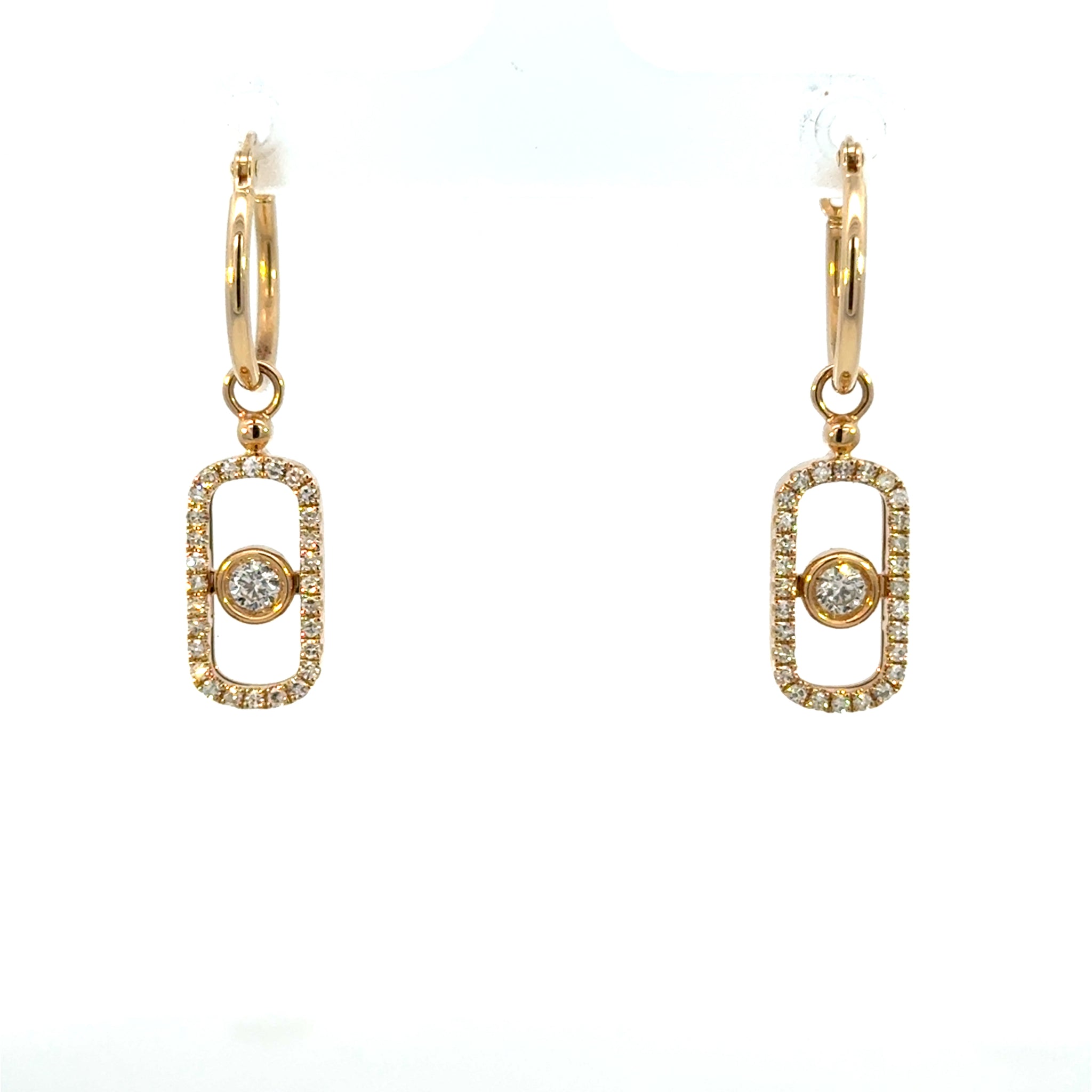 14K Yellow Gold Diamond Drop Earrings