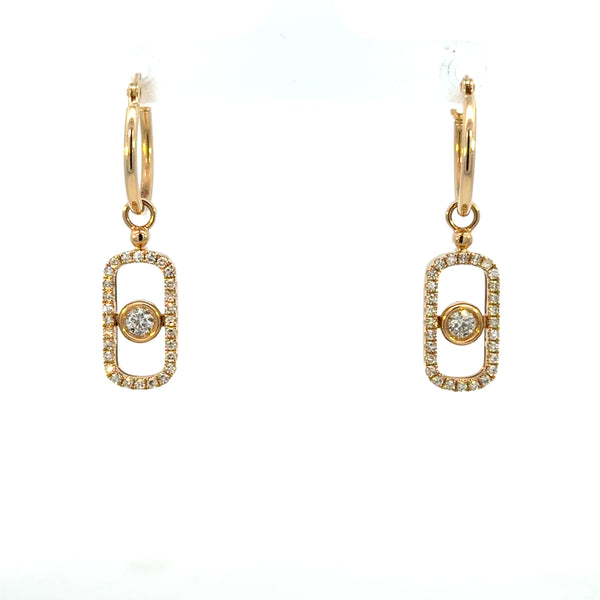 14K Yellow Gold Diamond Drop Earrings