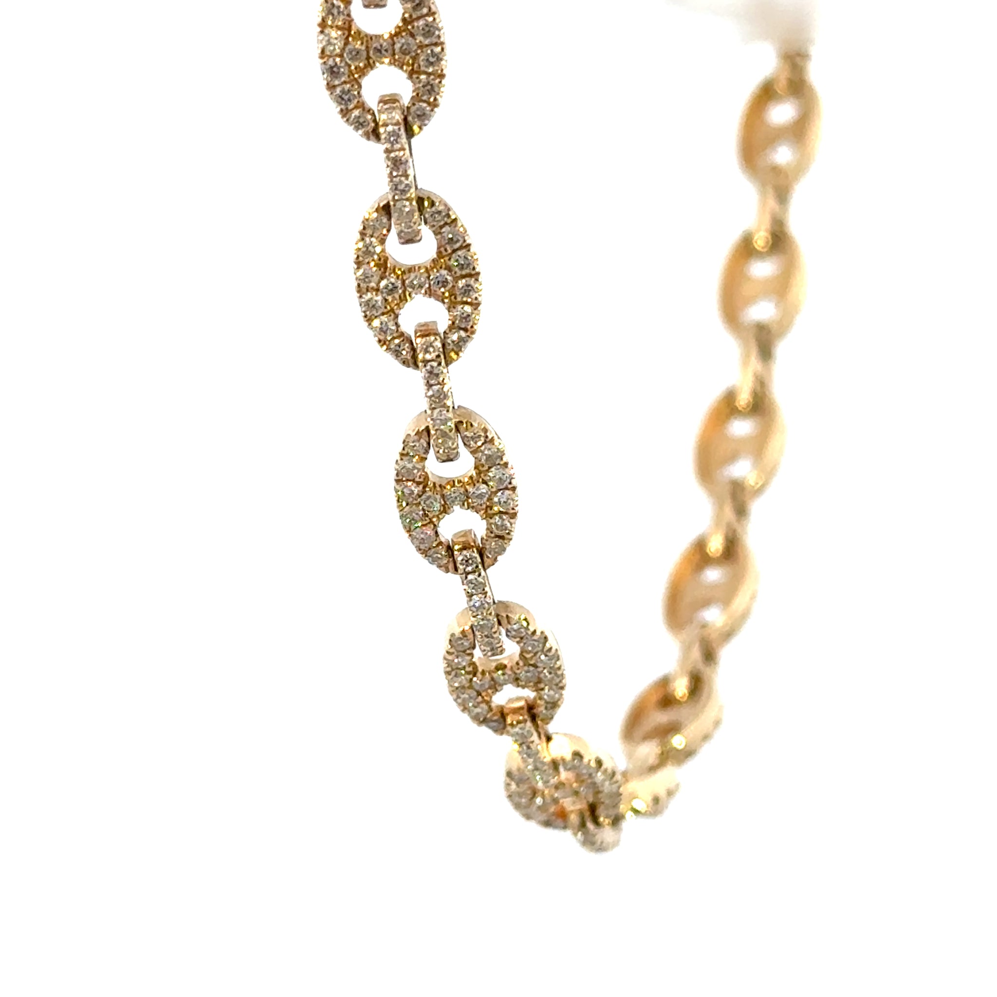 14K Yellow Gold  Diamond Link Bracelet