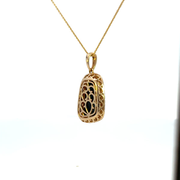 Opal & Diamond Halo Pendant
