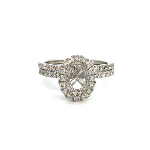 14K White Gold Semi-mount ring
