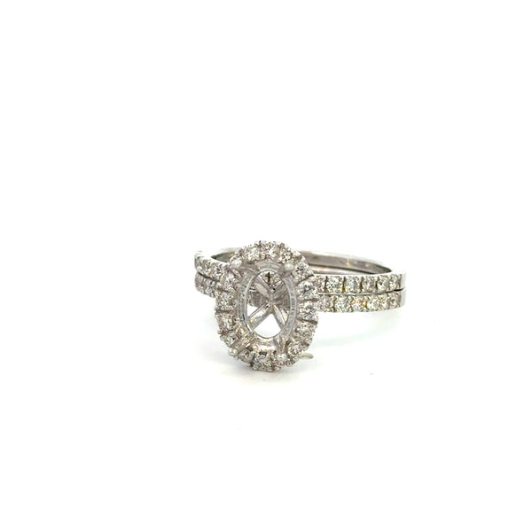14K White Gold Semi-mount ring
