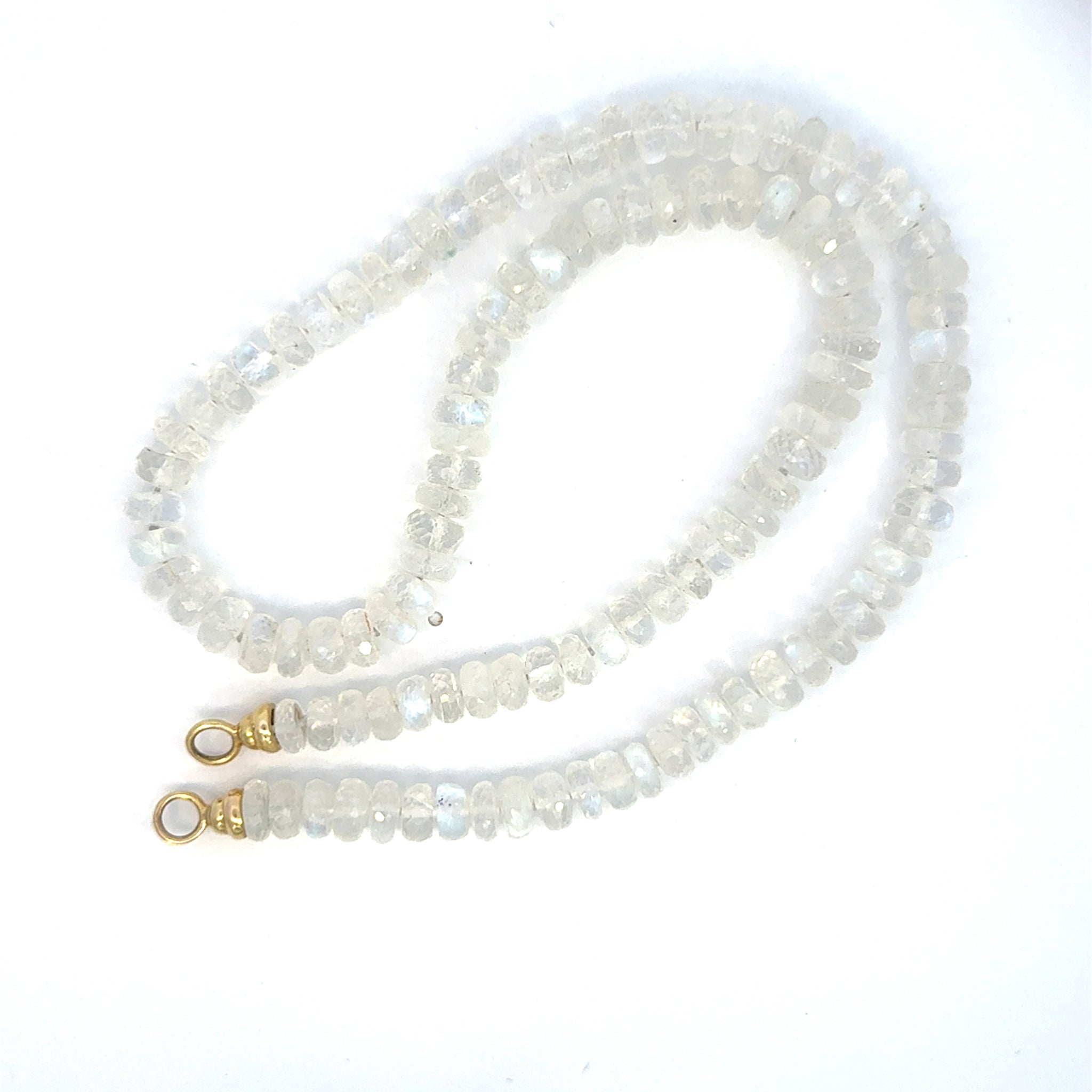 14K Yellow gold Moonstone Bead Strand Necklace