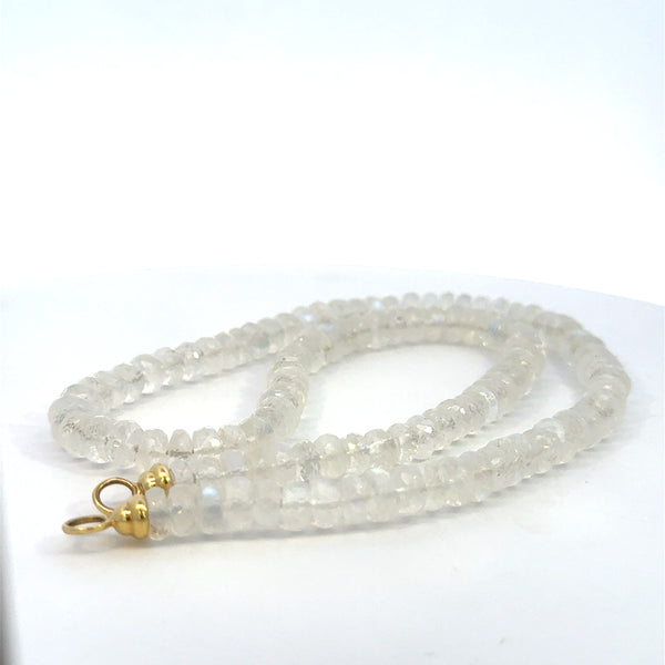 14K Yellow gold Moonstone Bead Strand Necklace