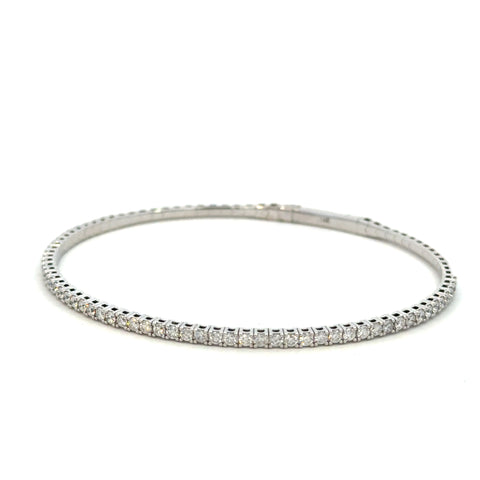 14K White Gold Diamond Flex Bracelet