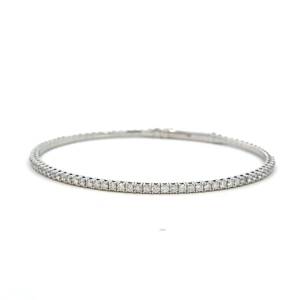 14K White Gold Diamond Flex Bracelet