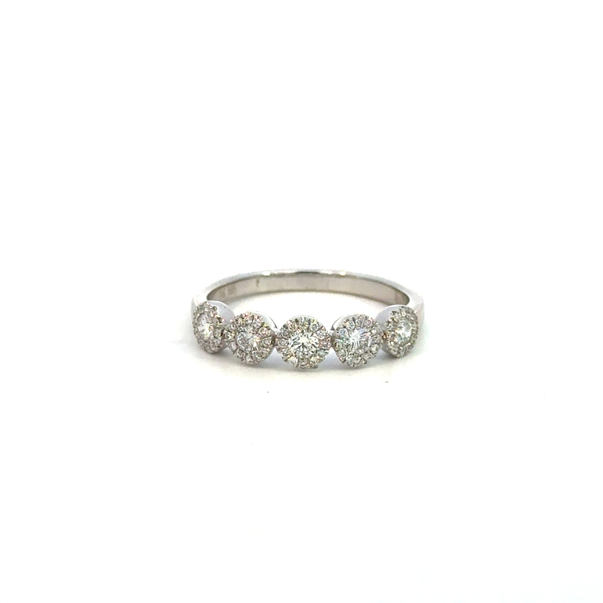 14K White Gold Diamond Band