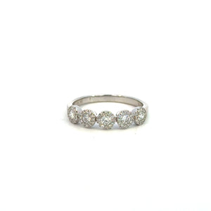 14K White Gold Diamond Band