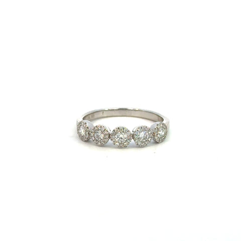 14K White Gold Diamond Band