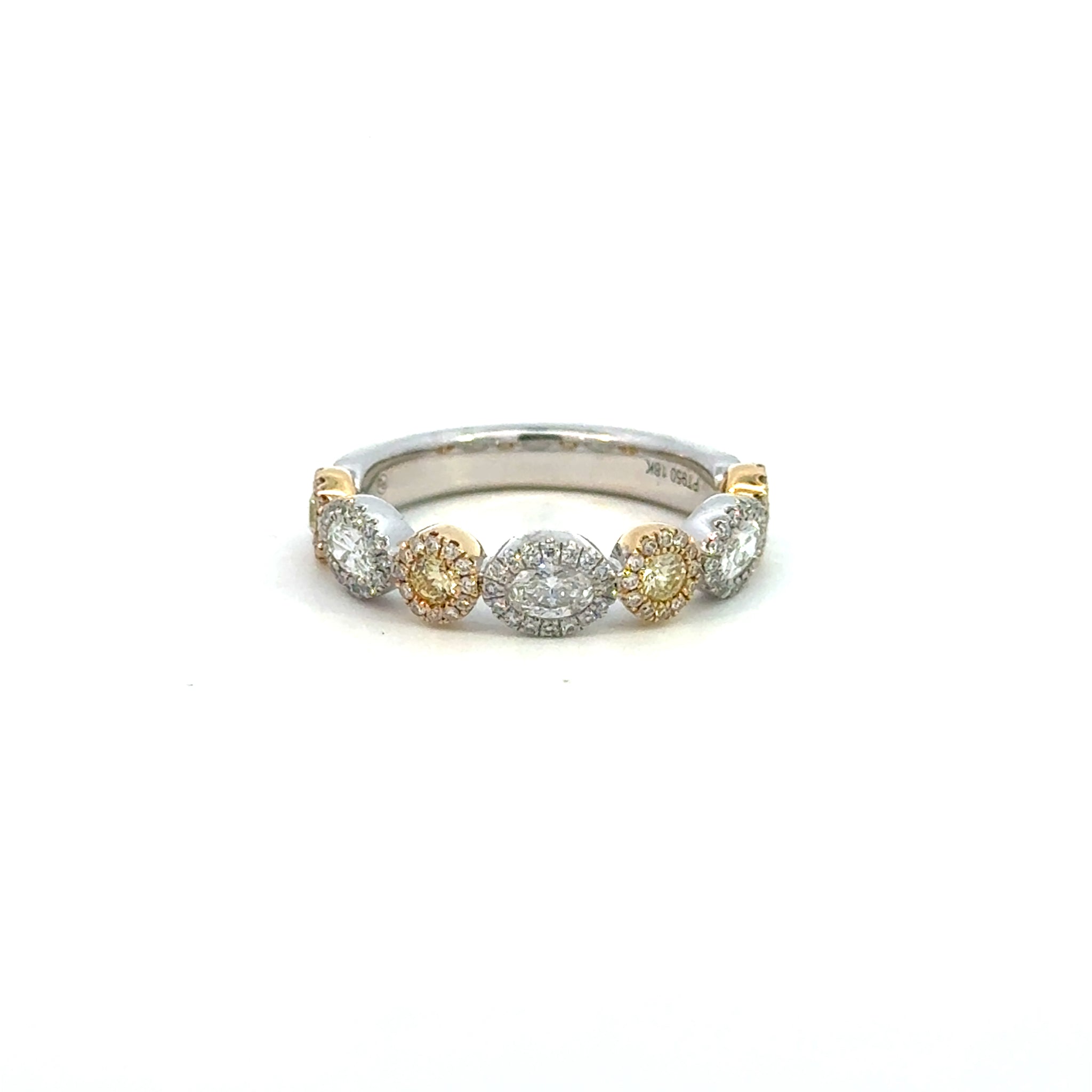 14K Yellow and White Diamond Band