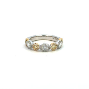 14K Yellow and White Diamond Band
