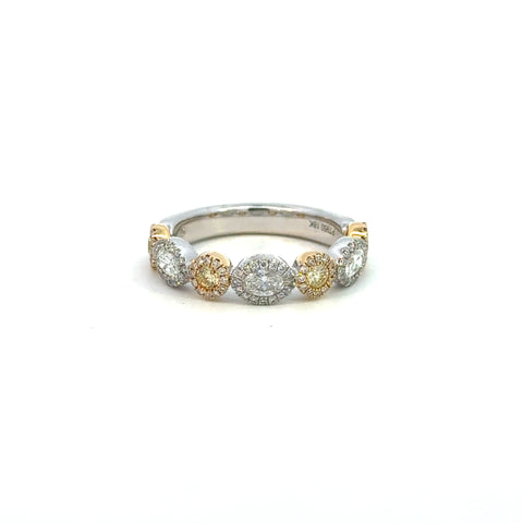 14K Yellow and White Diamond Band