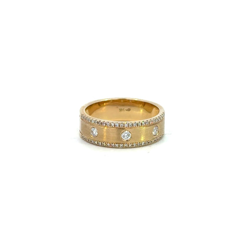 14K Yellow Gold Diamond Wide Band