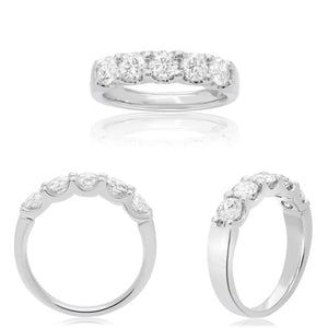 14K White Gold Five-Stone Diamond  Band