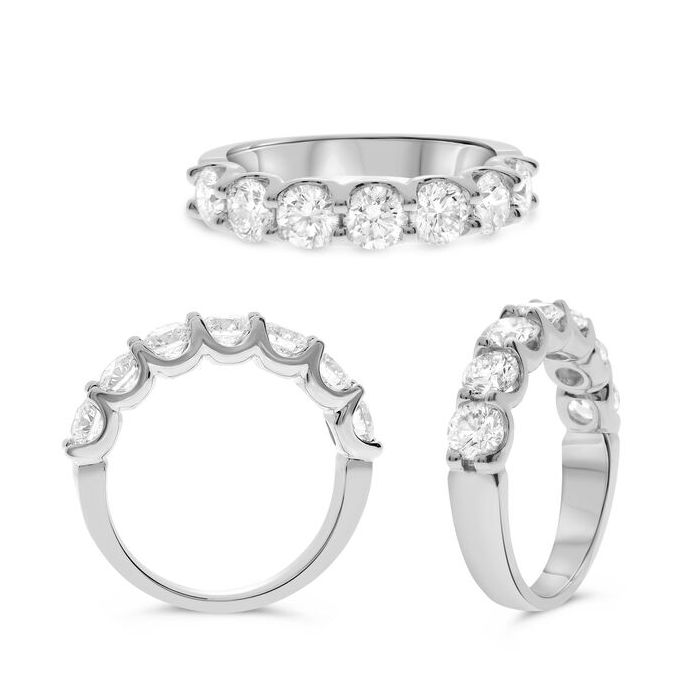 14K White Gold Seven Stone Diamond Band