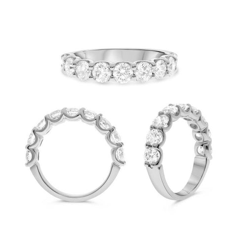 14K White Gold Nine Stone Diamond Anniversary Band