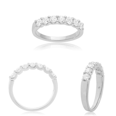 14K White Gold 7-Stone Diamond Band