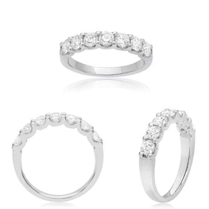 14K White Gold 7-Stone Diamond Band