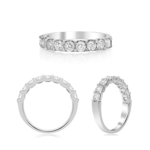 14K White Gold 9-Stone Diamond Band