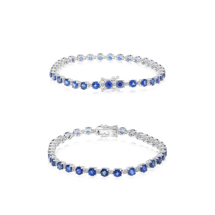 14K White Gold Sapphire Tennis Bracelet