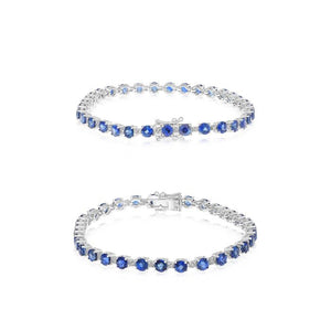 14K White Gold Sapphire Tennis Bracelet